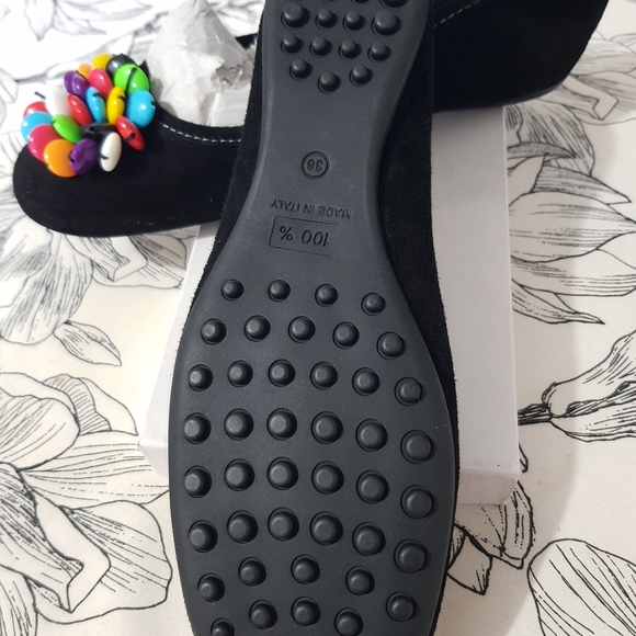 Neo Made in Italy Black Suede Ballerina Flats, Size 36. - Picture 2 of 4